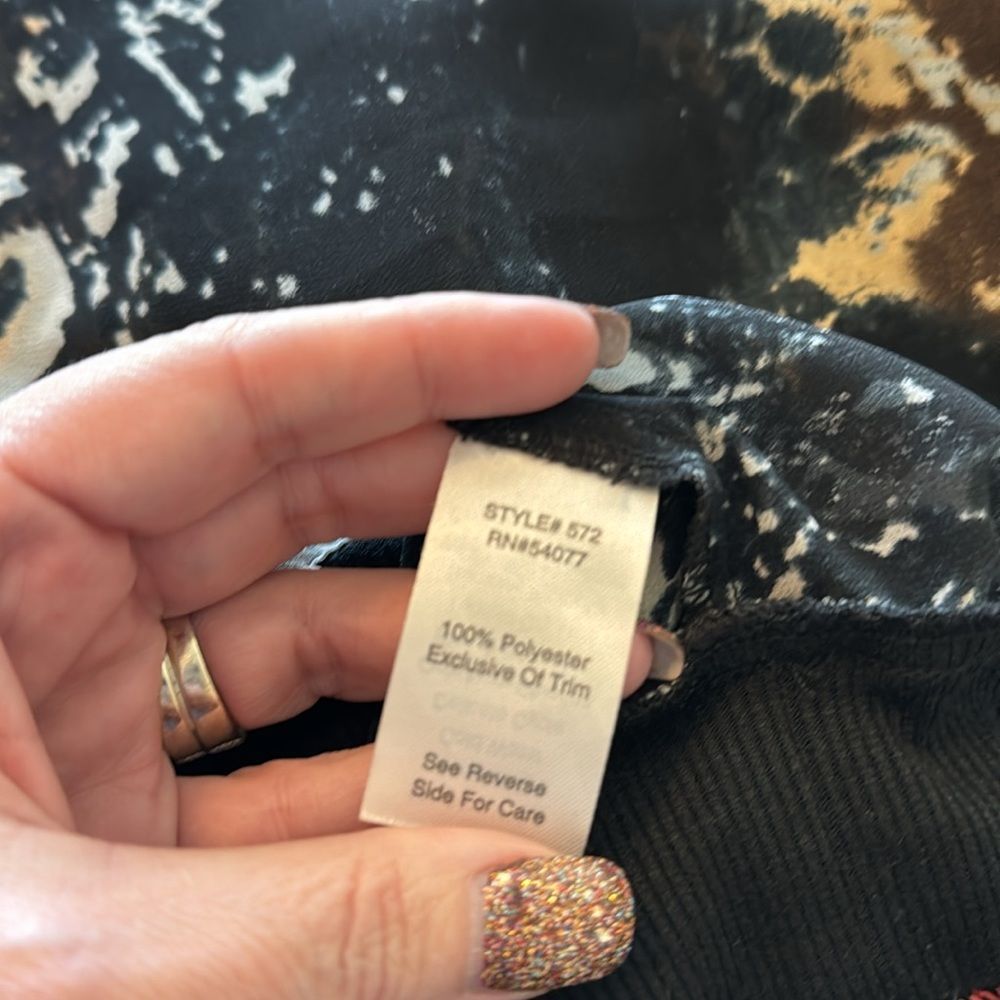 Cabi Snakeprint Top Style 572 Blouse Gray Mustard… - image 3